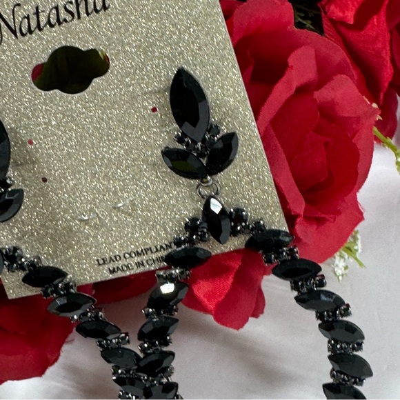 💎SALE LARGE CRYSTAL TEARDROP EARRINGS - Picture 6 of 9